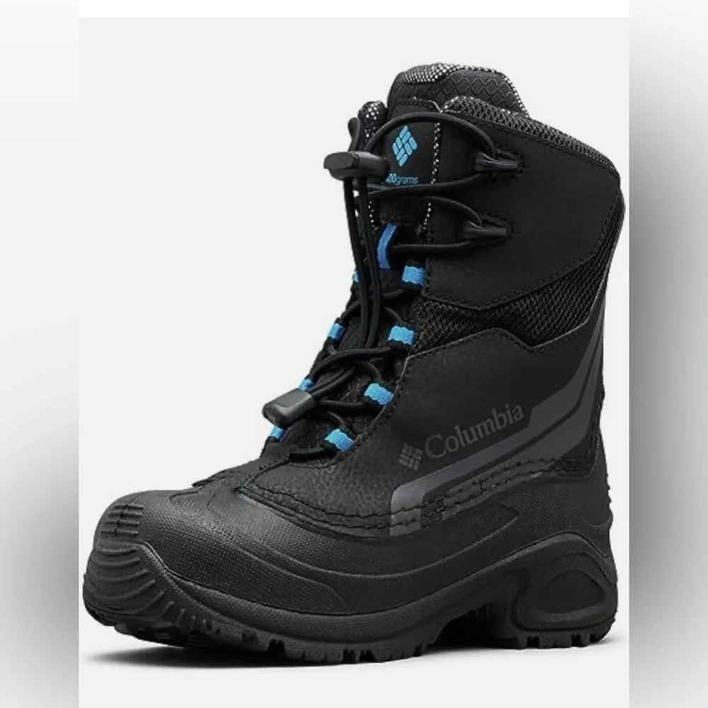 Columbia Black Boots with Blue Highlights